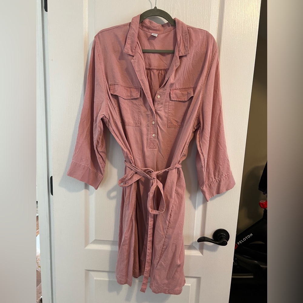 Tie waist shirtdress